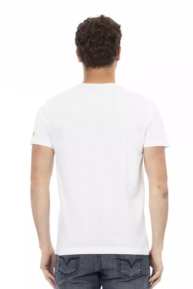 Trussardi Action White Cotton Men T-Shirt $130.00 Trussardi Action Luzworld