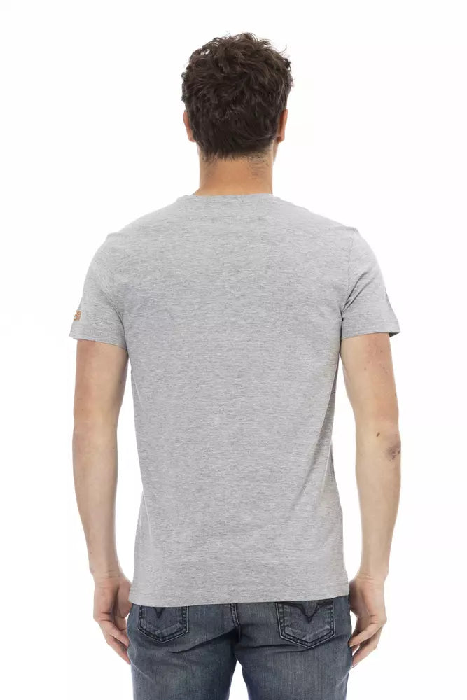 Trussardi Action Gray Cotton Men T-Shirt $130.00 Trussardi Action Luzworld
