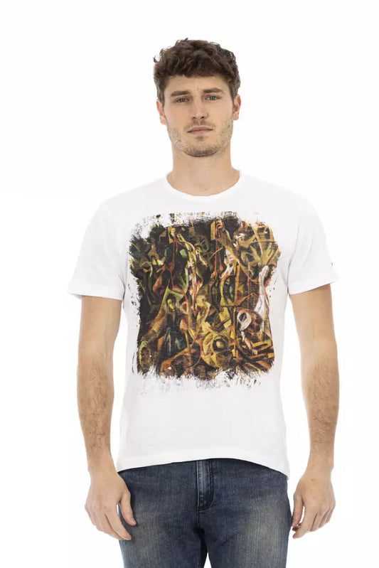Trussardi Action White Cotton Men T-Shirt $130.00 Trussardi Action Luzworld
