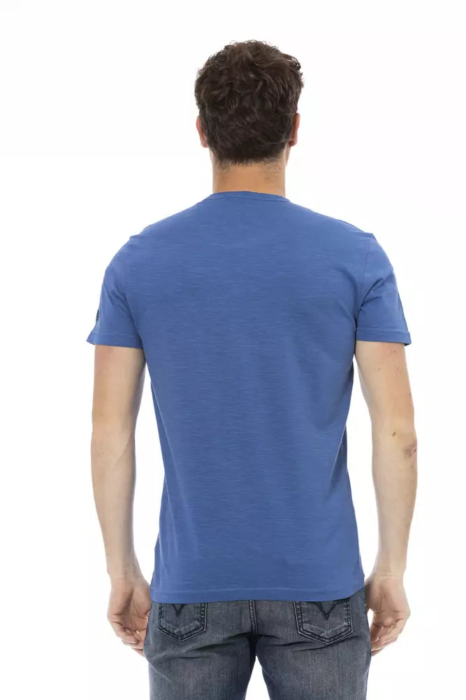 Trussardi Action Blue Cotton Men T-Shirt $130.00 Trussardi Action Luzworld