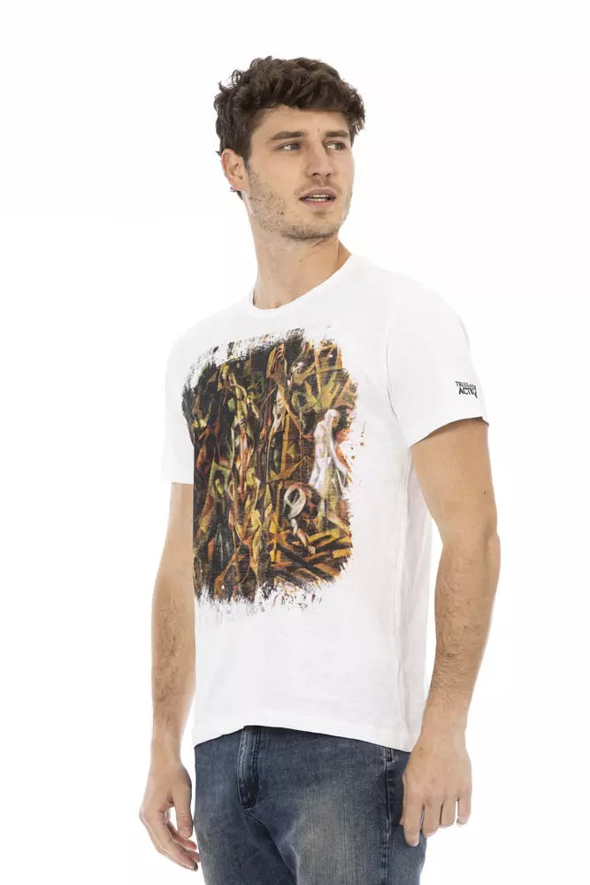 Trussardi Action White Cotton Men T-Shirt $130.00 Trussardi Action Luzworld