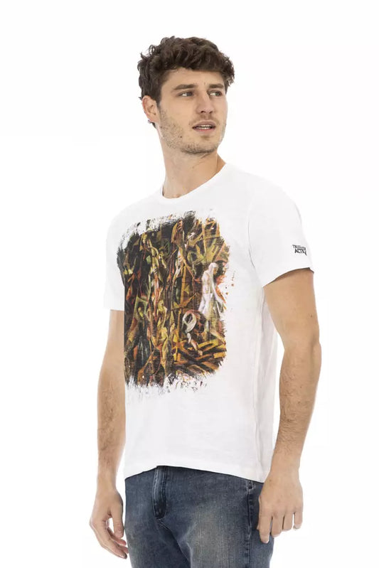 Trussardi Action White Cotton Men T-Shirt $130.00 Trussardi Action Luzworld