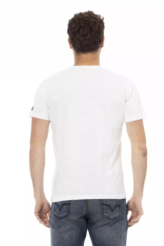 Trussardi Action White Cotton Men T-Shirt $130.00 Trussardi Action Luzworld