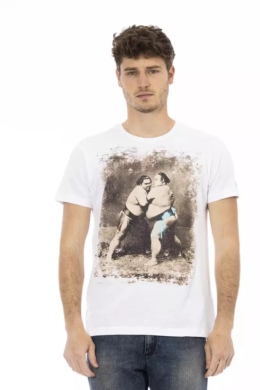 Trussardi Action White Cotton Men's T-Shirt $130.00 Trussardi Action Luzworld