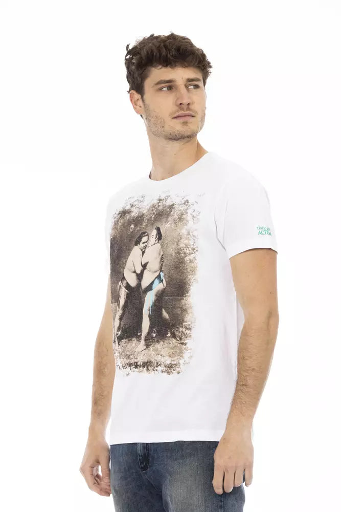 Trussardi Action White Cotton Men's T-Shirt $130.00 Trussardi Action Luzworld