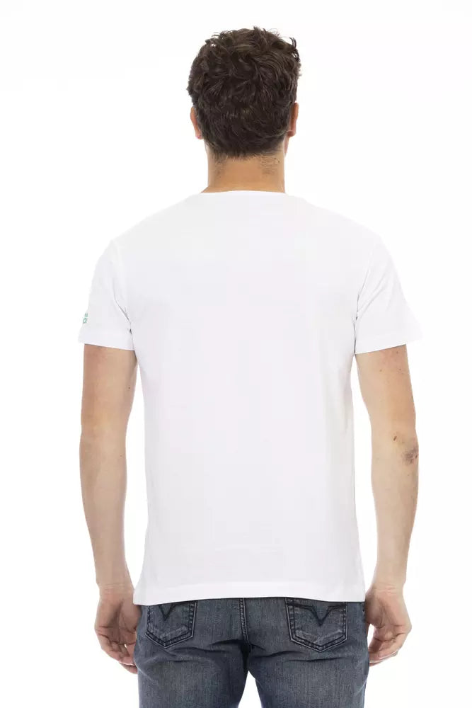 Trussardi Action White Cotton Men's T-Shirt $130.00 Trussardi Action Luzworld