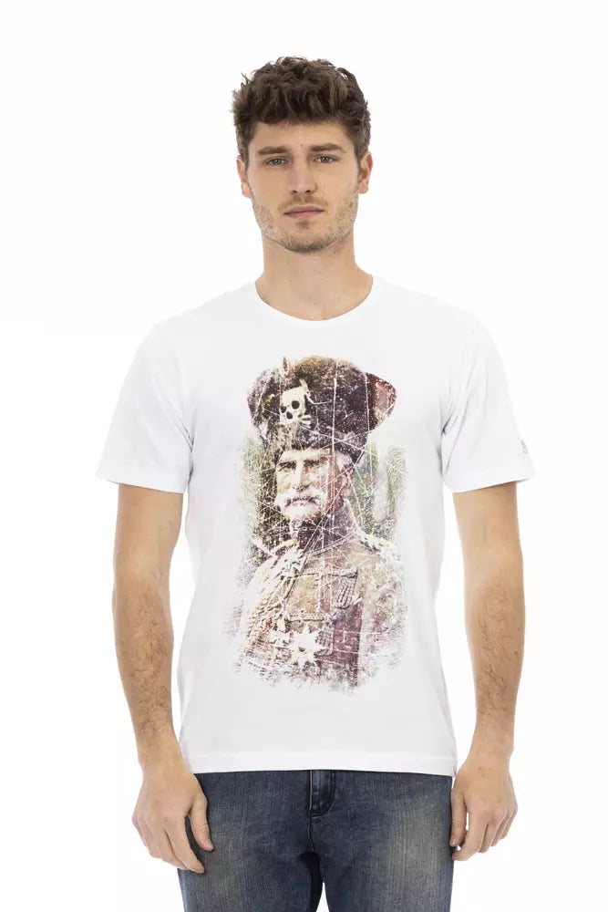 Trussardi Action White Cotton Men T-Shirt $130.00 Trussardi Action Luzworld