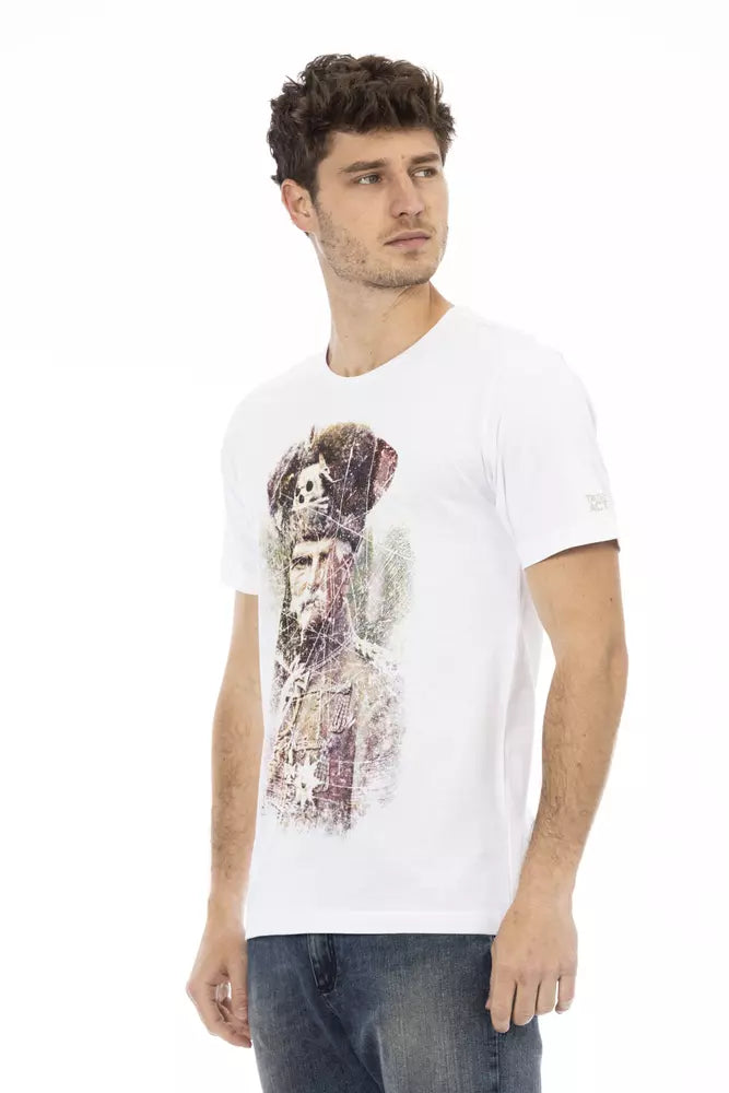 Trussardi Action White Cotton Men T-Shirt $130.00 Trussardi Action Luzworld