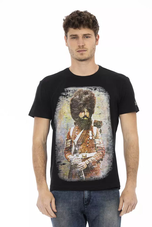 Trussardi Action Black Cotton Men T-Shirt $130.00 Trussardi Action Luzworld