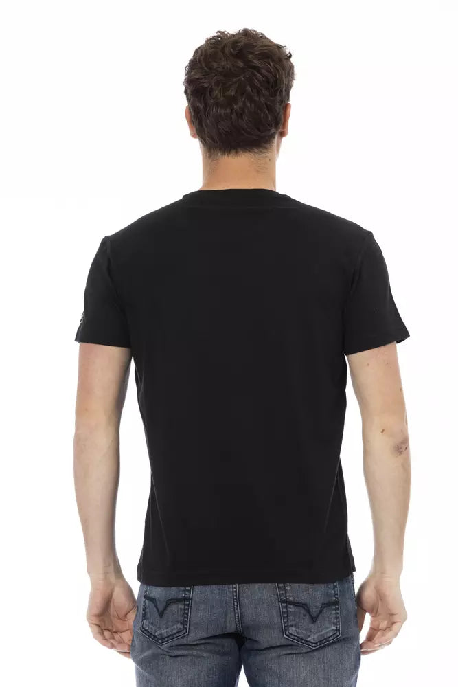 Trussardi Action Black Cotton Men T-Shirt $130.00 Trussardi Action Luzworld