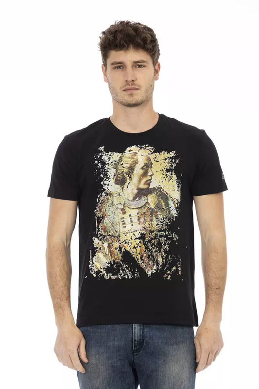 Trussardi Action Black Cotton Men T-Shirt $130.00 Trussardi Action Luzworld