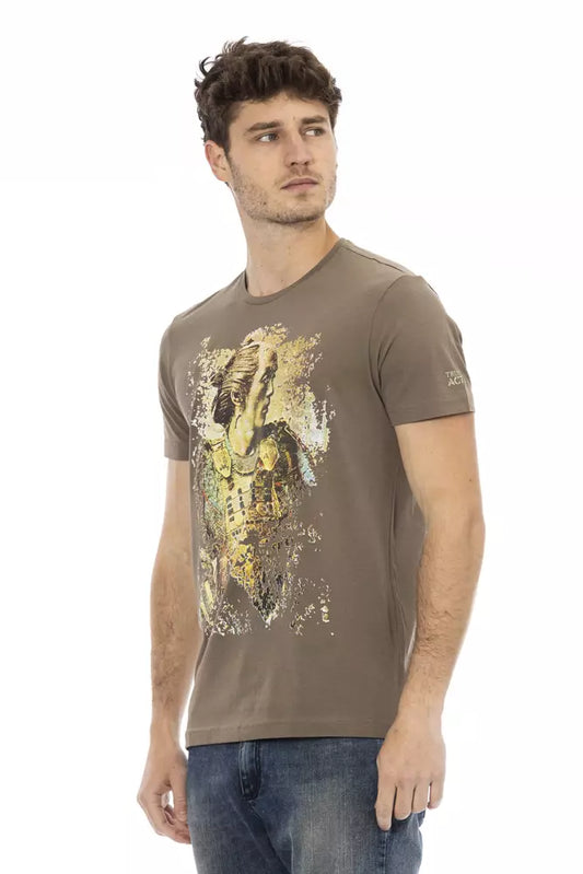 Trussardi Action Brown Cotton Men T-Shirt $130.00 Trussardi Action Luzworld