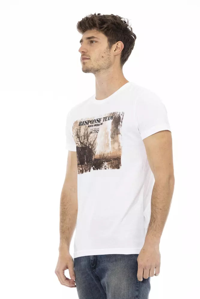 Trussardi Action White Cotton Men's T-Shirt $130.00 Trussardi Action Luzworld