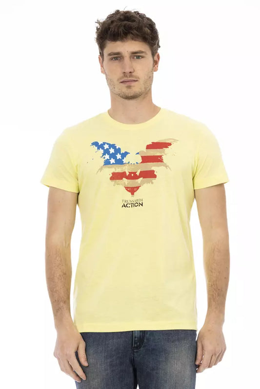 Trussardi Action Yellow Cotton Men's T-Shirt $130.00 Trussardi Action Luzworld