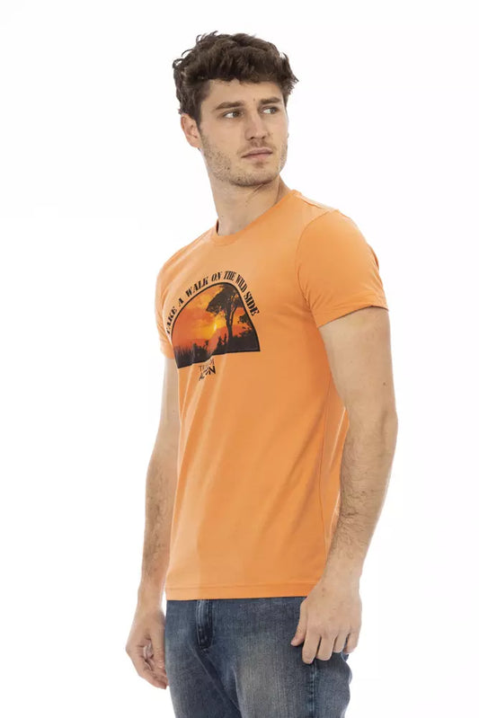 Trussardi Action Orange Cotton Men T-Shirt $130.00 Trussardi Action Luzworld