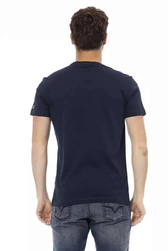 Trussardi Action Blue Cotton Men T-Shirt $130.00 Trussardi Action Luzworld