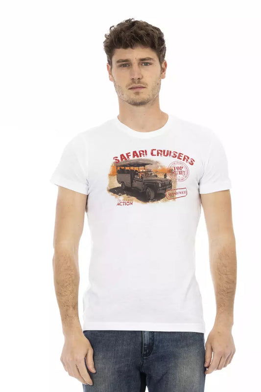 Trussardi Action White Cotton Men's T-Shirt $130.00 Trussardi Action Luzworld