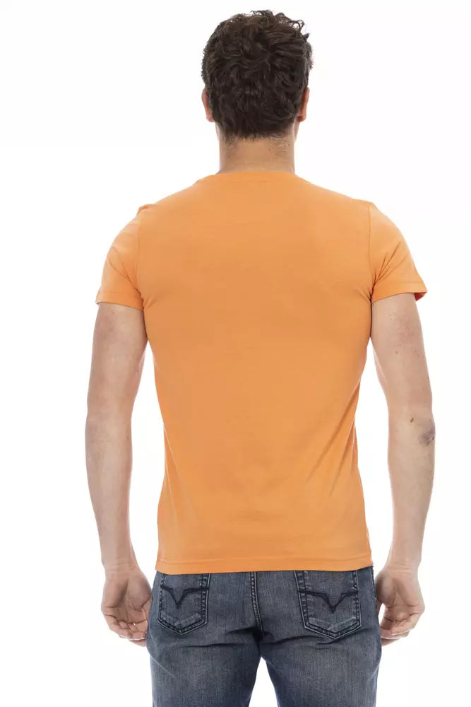 Trussardi Action Orange Cotton Men T-Shirt $130.00 Trussardi Action Luzworld