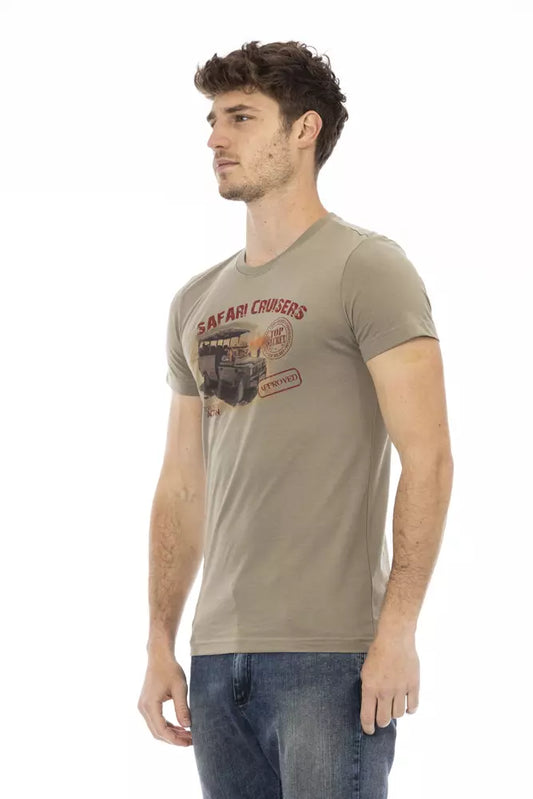 Trussardi Action Green Cotton Men's T-Shirt $130.00 Trussardi Action Luzworld