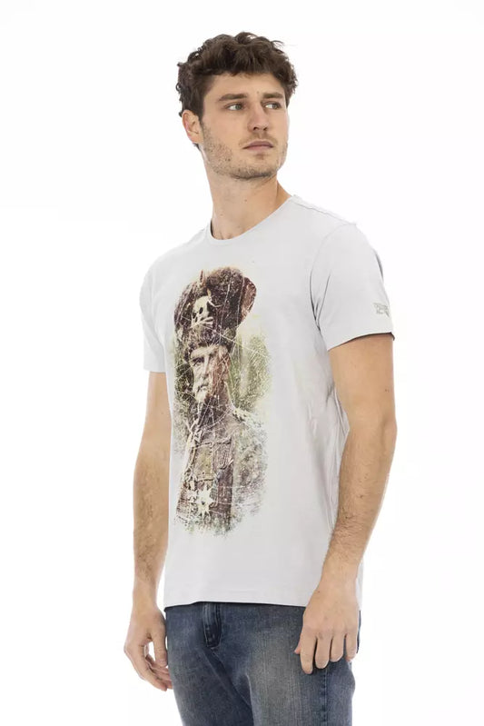 Trussardi Action Gray Cotton Men T-Shirt $130.00 Trussardi Action Luzworld