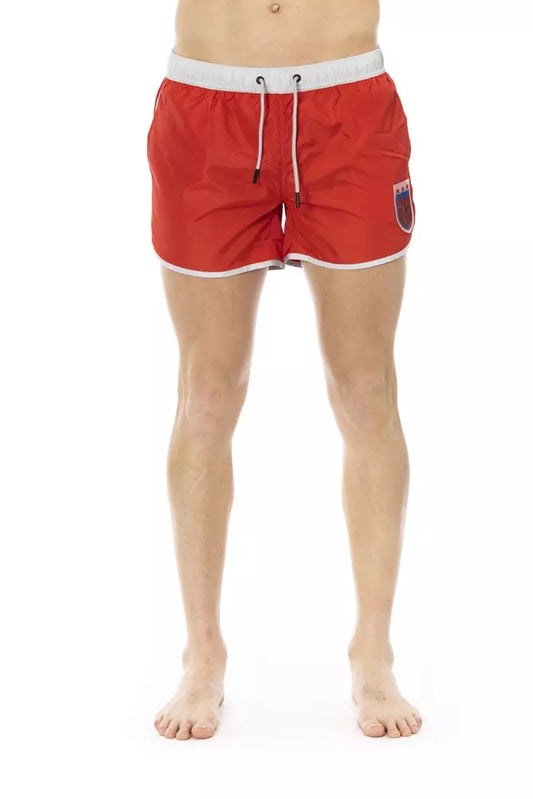 Bikkembergs Red Polyester Men Swim Short $163.00 Bikkembergs Luzworld