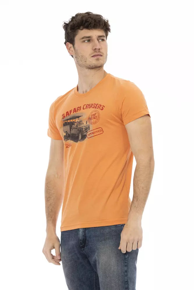 Trussardi Action Orange Cotton Men T-Shirt $130.00 Trussardi Action Luzworld