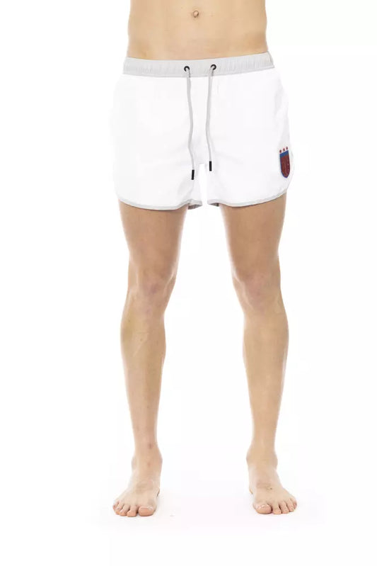 Bikkembergs White Polyester Men Swim Short $163.00 Bikkembergs Luzworld