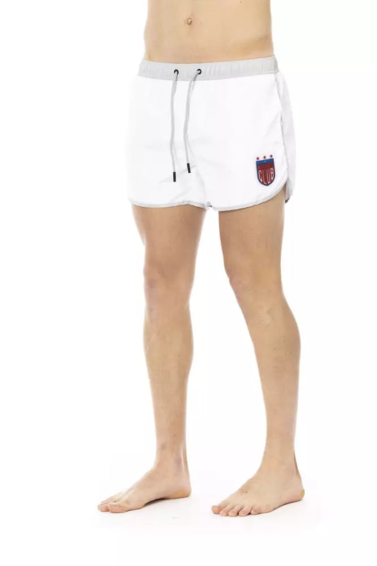 Bikkembergs White Polyester Men Swim Short $163.00 Bikkembergs Luzworld