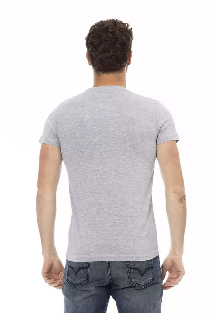 Trussardi Action Gray Cotton Men T-Shirt $130.00 Trussardi Action Luzworld