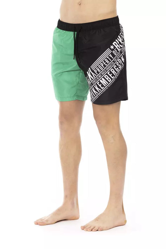 Bikkembergs Green Polyester Men's Swim Short $174.00 Bikkembergs Luzworld