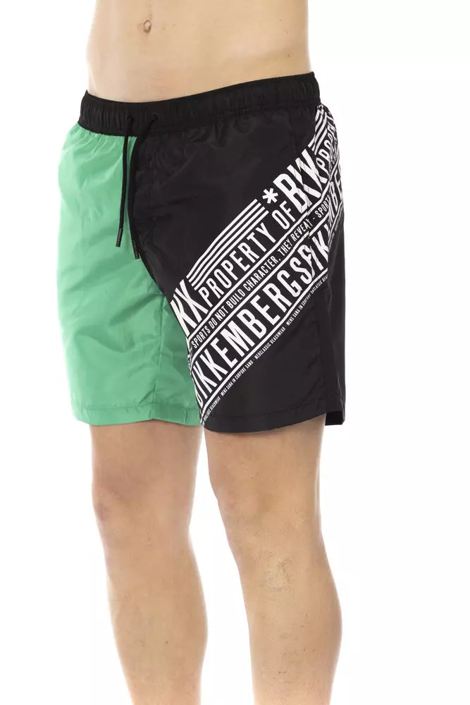 Bikkembergs Green Polyester Men's Swim Short $174.00 Bikkembergs Luzworld