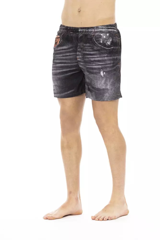 Just Cavalli Black Polyester Men's Swim Short $193.00 Just Cavalli Luzworld