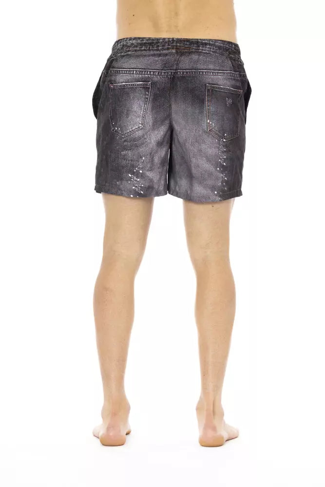 Just Cavalli Black Polyester Men's Swim Short $193.00 Just Cavalli Luzworld