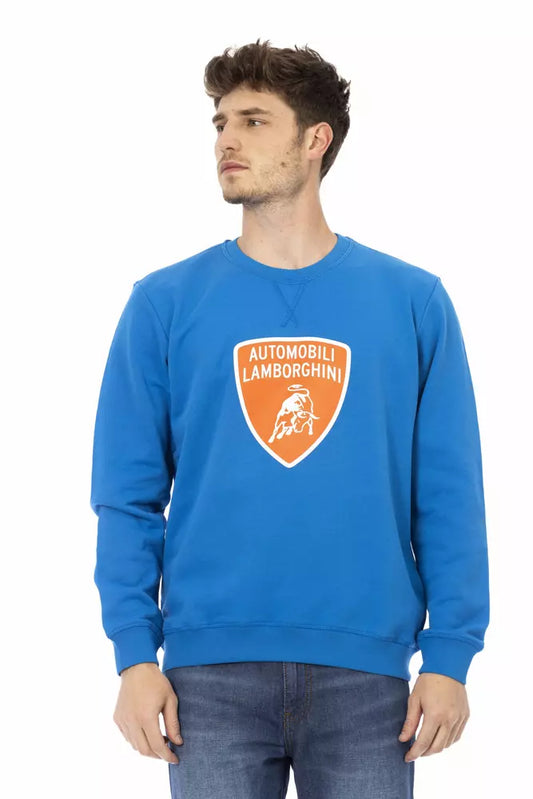 Automobili Lamborghini Blue Cotton Men Sweater $464.00 Automobili Lamborghini Luzworld