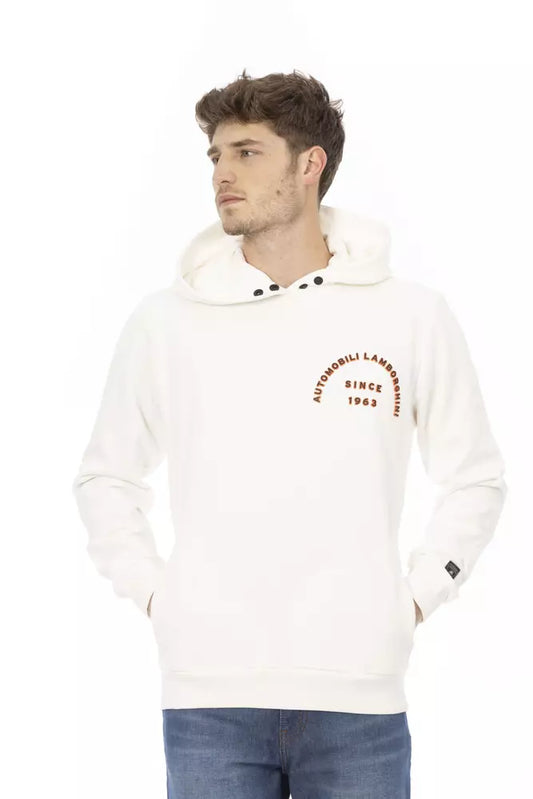 Automobili Lamborghini White Cotton Men's Sweater with Pockets $519.00 Automobili Lamborghini Luzworld
