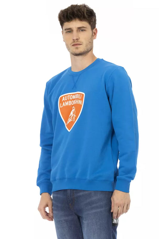 Automobili Lamborghini Blue Cotton Men Sweater $464.00 Automobili Lamborghini Luzworld