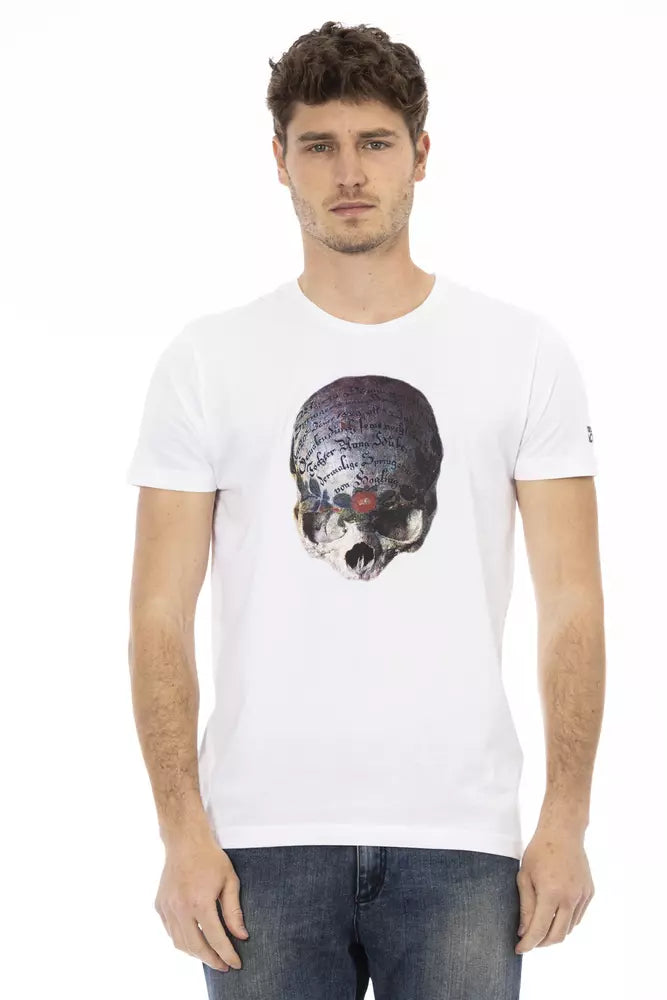 Trussardi Action White Cotton Men T-Shirt $130.00 Trussardi Action Luzworld