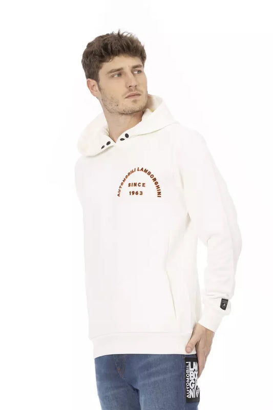 Automobili Lamborghini White Cotton Men's Sweater with Pockets $519.00 Automobili Lamborghini Luzworld