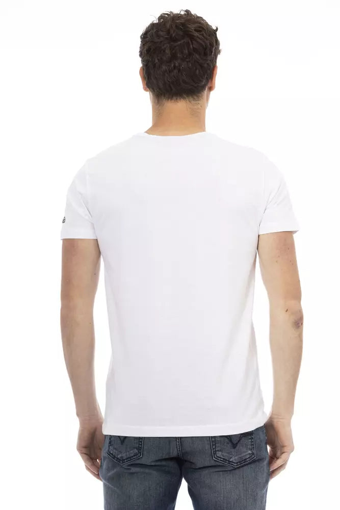 Trussardi Action White Cotton Men T-Shirt $130.00 Trussardi Action Luzworld