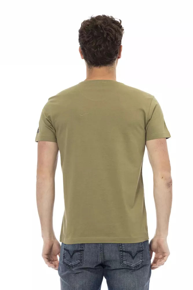 Trussardi Action Green Cotton Men T-Shirt $130.00 Trussardi Action Luzworld