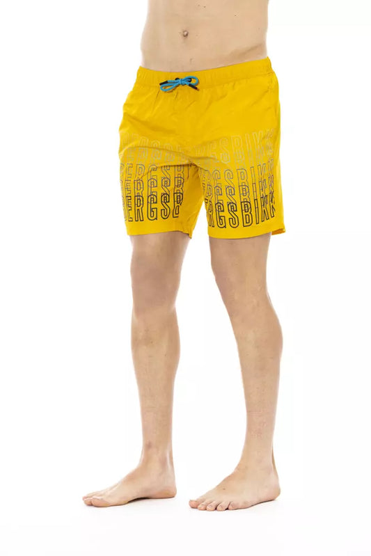 Bikkembergs Yellow Polyester Men Swim Short $163.00 Bikkembergs Luzworld