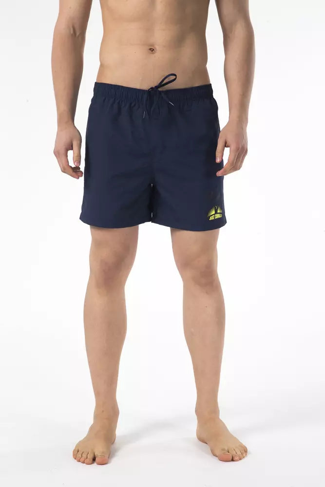 Just Cavalli Blue Nylon Men Swim Short $193.00 Just Cavalli Luzworld