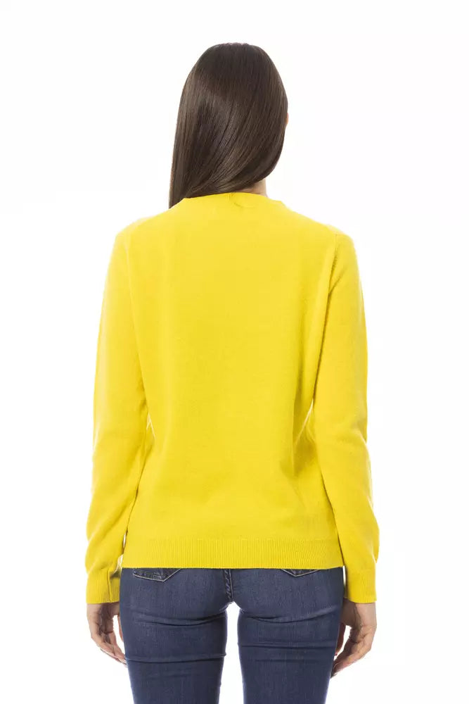 Baldinini Trend Yellow Cashmere Women Sweater $474.00 Baldinini Trend Luzworld