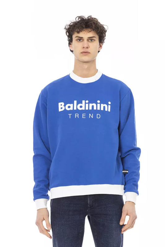 Baldinini Trend Blue Cotton Men Sweater $474.00 Baldinini Trend Luzworld
