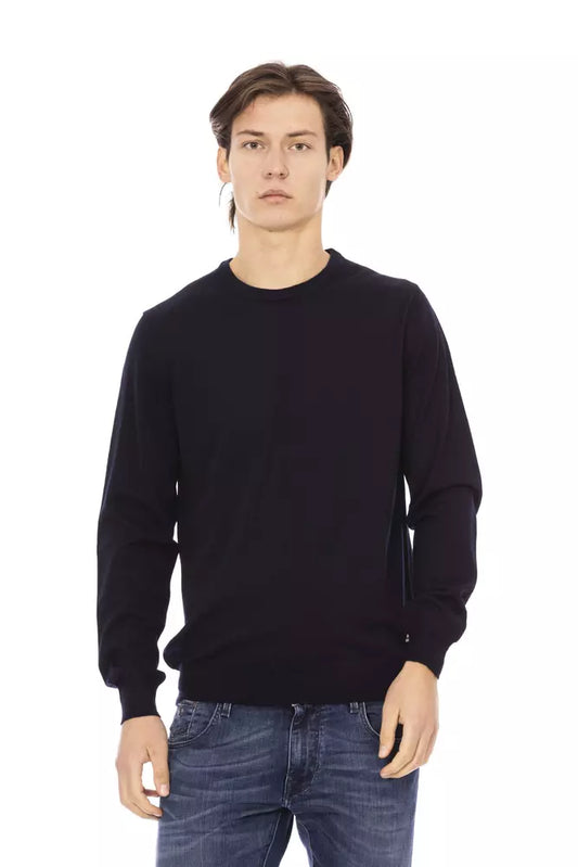 Baldinini Trend Blue Fabric Men Sweater $465.00 Baldinini Trend Luzworld