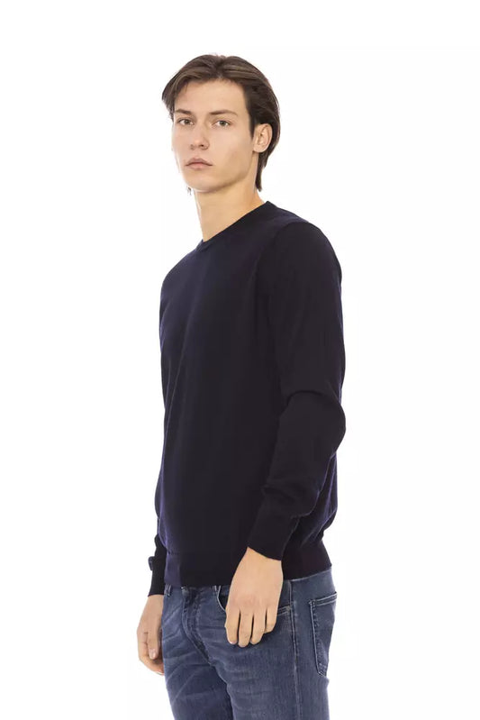 Baldinini Trend Blue Fabric Men Sweater $465.00 Baldinini Trend Luzworld