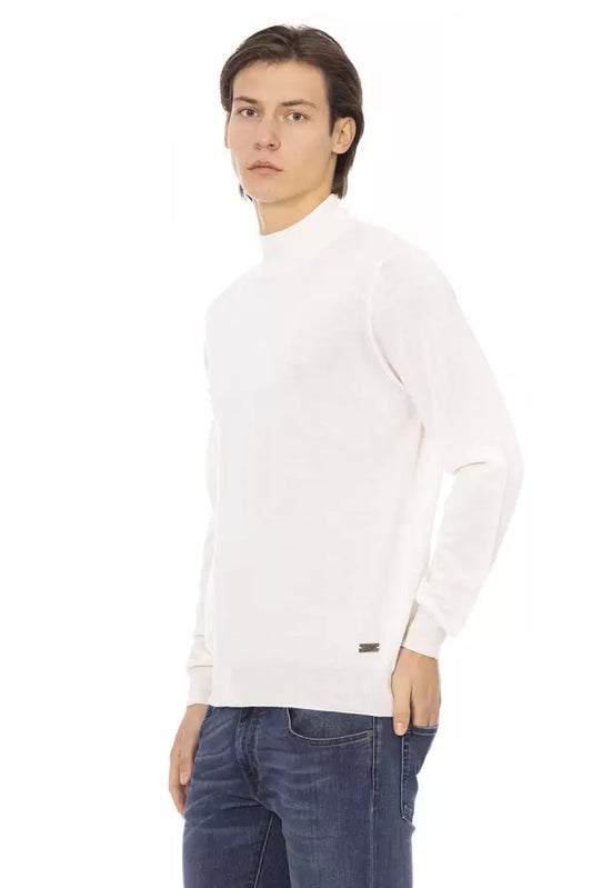 Baldinini Trend White Fabric Men Sweater $504.00 Baldinini Trend Luzworld