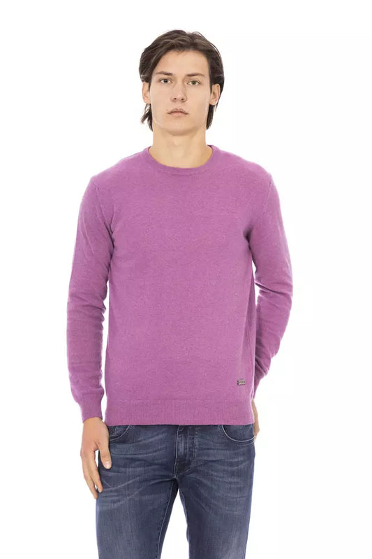 Baldinini Trend Purple Wool Men Sweater $457.00 Baldinini Trend Luzworld
