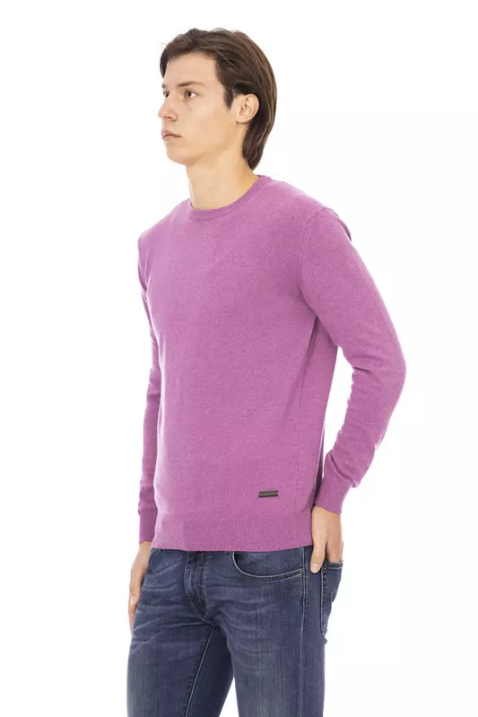 Baldinini Trend Purple Wool Men Sweater $457.00 Baldinini Trend Luzworld