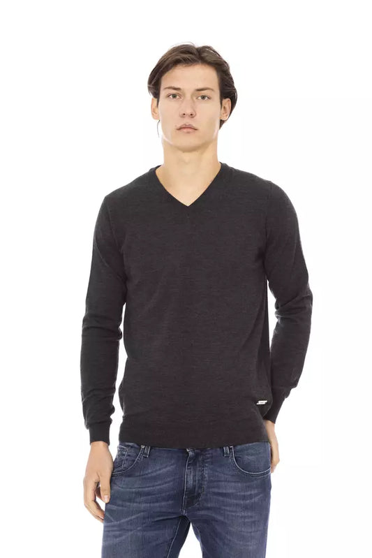 Baldinini Trend Gray Fabric Men Sweater $474.00 Baldinini Trend Luzworld